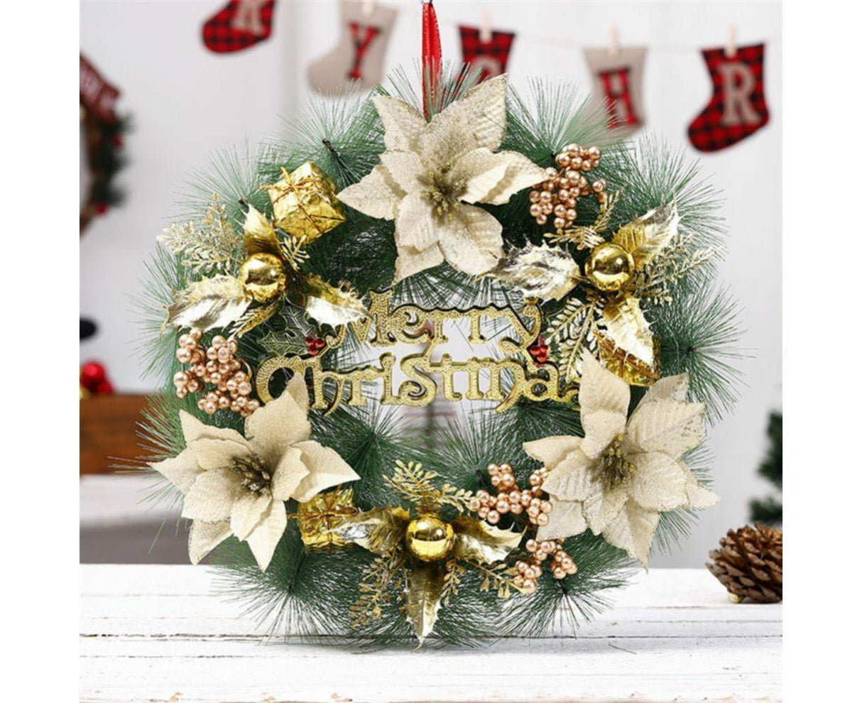 Christmas Wreath Door Wreath Outdoor Winter Wreaths for Front Door Outside Holiday Wreaths Indoors Office Door with Lights Large Wreath Welcome Wreaths