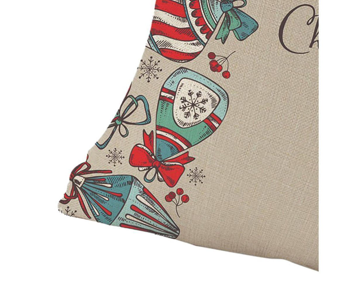 Merry Christmas Throw Pillow Covers 18x18 Inch, Xmas Trees Decorative Cushion Cases for Home Decoration - White