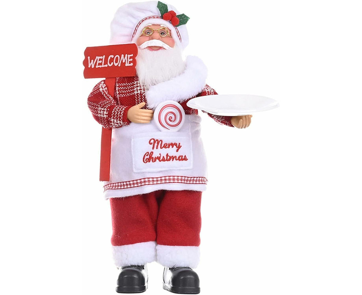 Christmas Santa Claus Plush Figurine Standing Santa Claus Stuffed Dolls Doll Ornaments Cute Christmas Party Decoration Christmas Decoration Ornament