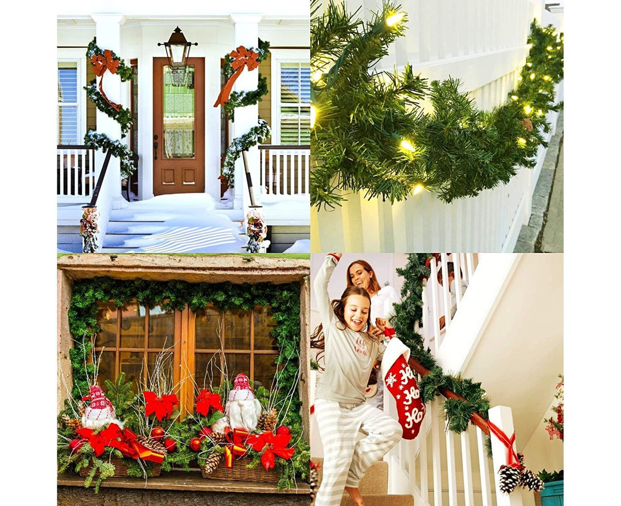 Christmas Wreath Decoration 8.9 Ft Christmas Wreath Artificial Tree Wreath, Suitable for Outdoor and Indoor Non-light Green