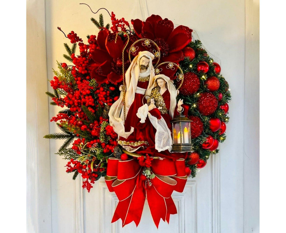 Christmas Wreath Vintage Easy Christmas Wreath for Home 40cm