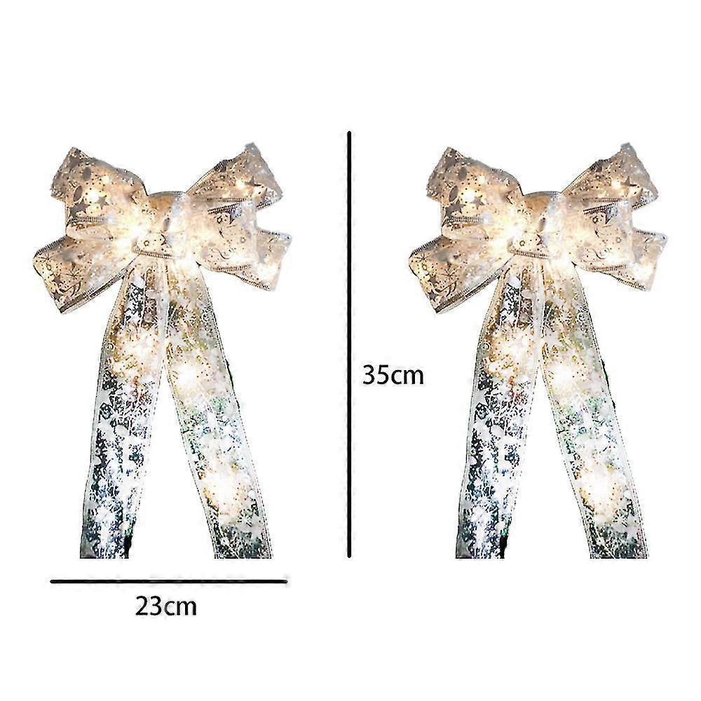 Christmas Transparent Glowing Bow Christmas Tree Decor Xmas Ornament