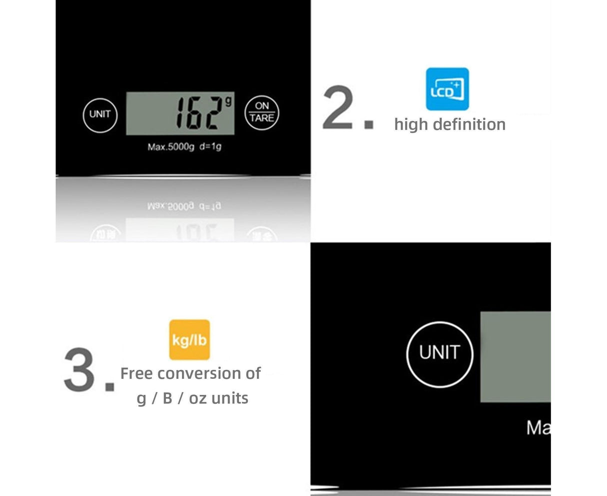 Digital Food Kitchen Scale Touch Control Multifunction Scale Measures in Grams & Ounces for Cooking Baking
