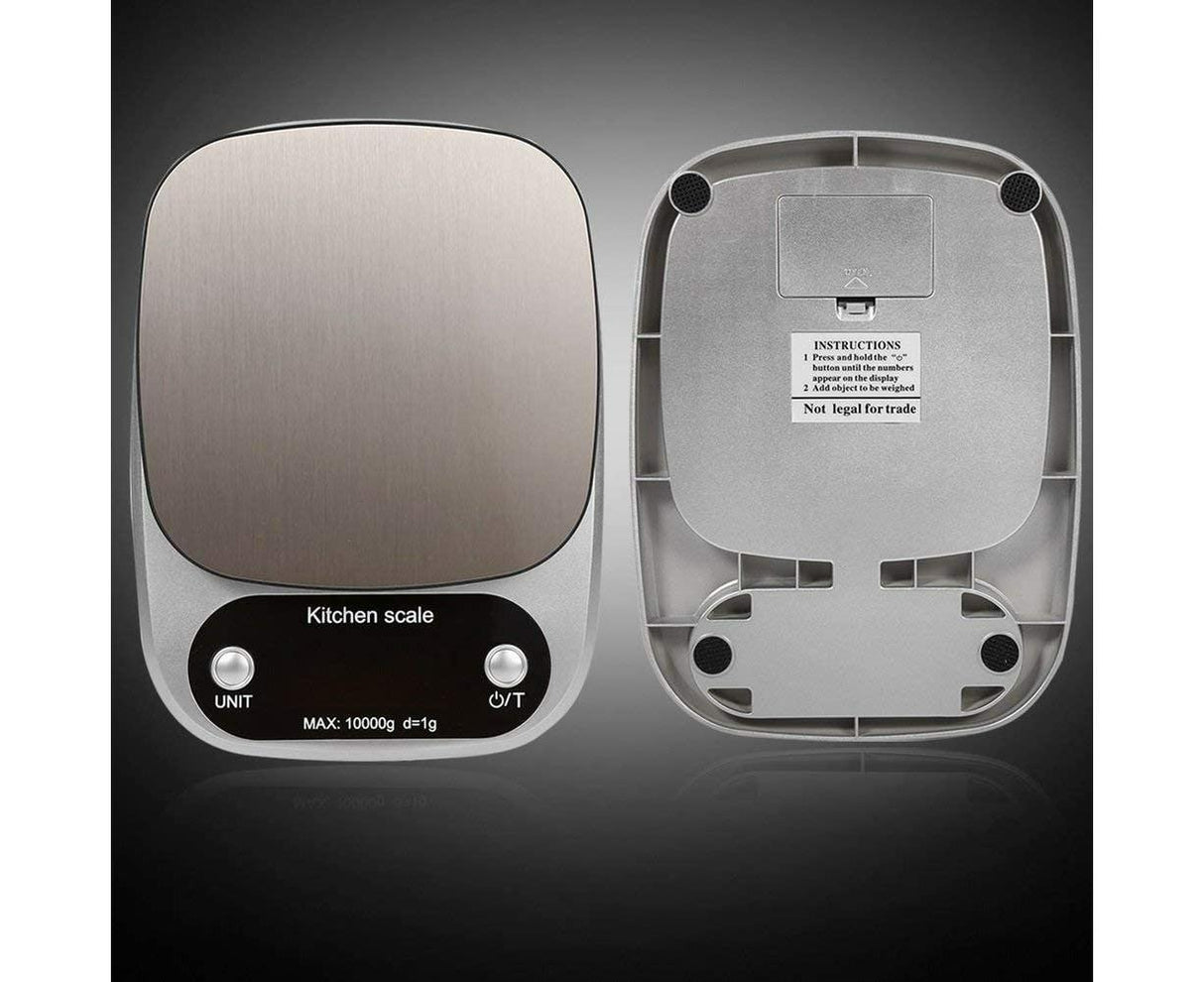Kitchen Scale Multifunction Digital Stainless Steel Liquid Crystal Kitchen Scale with High Accuracy Range from 1g/0.035oz to 10kg 21*15.5*3cm