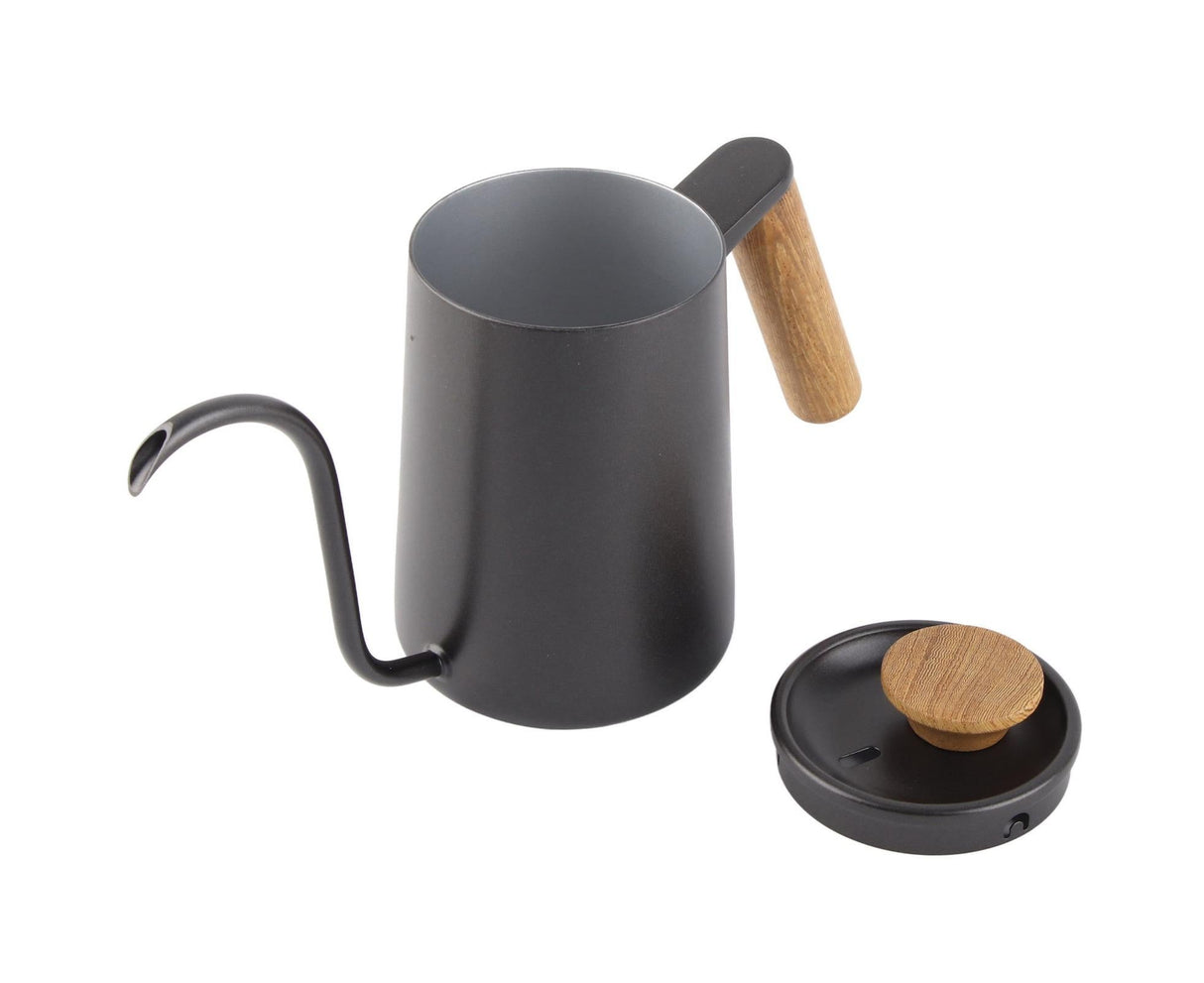 600ml Stainless Steel Drip Coffee Pot, Long Gooseneck Spout Kettle, Black