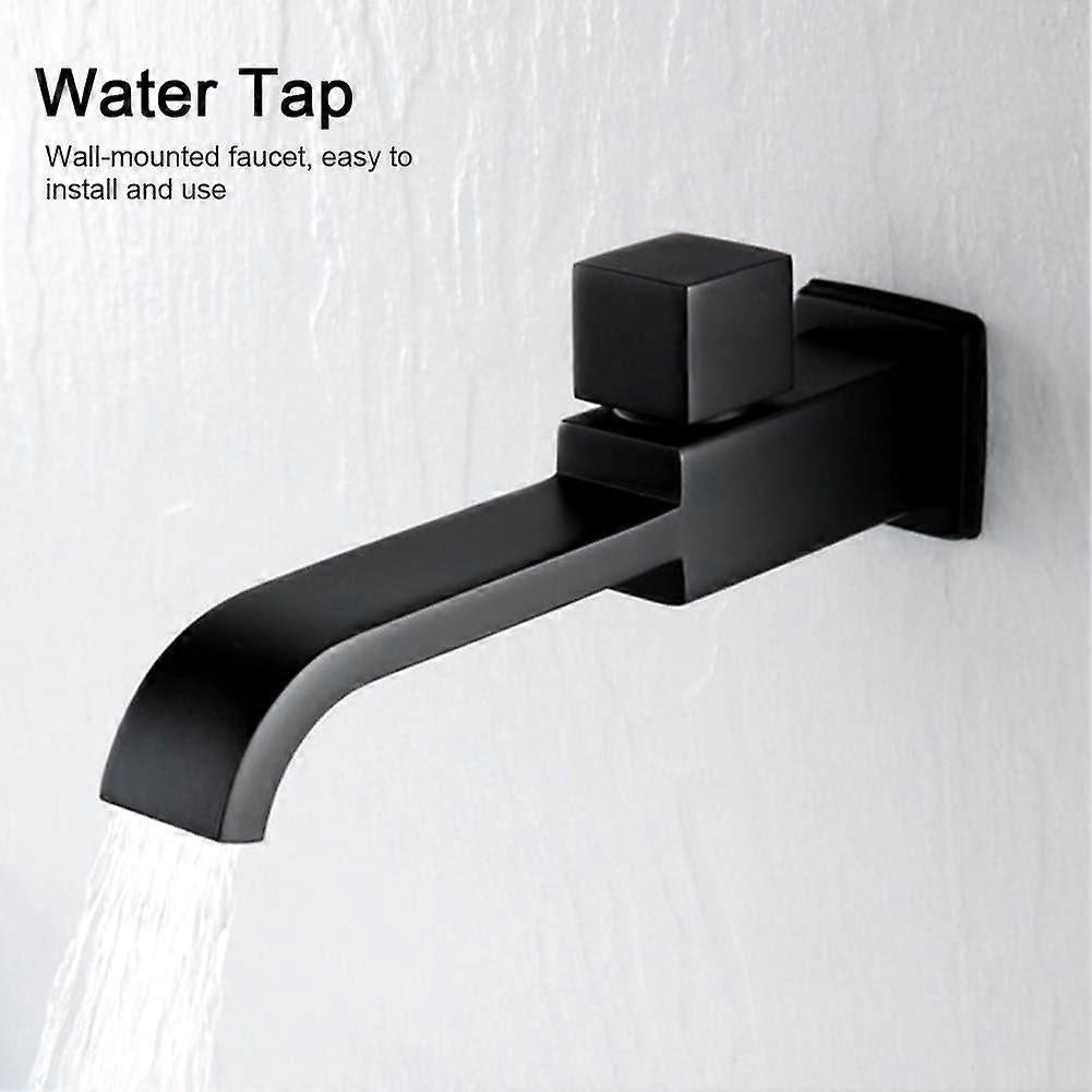 G1/2 Modern Brass Wall Mounted Faucets Bathroom Wall Mounted Faucet Single Hole Cold Water Faucet for Kitchen Bath Wash Basin Sink Matte Black