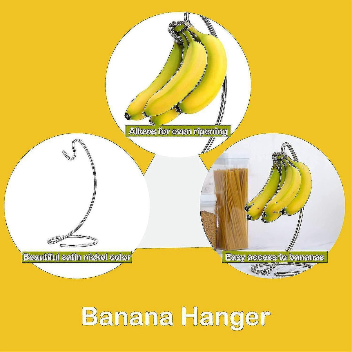 Modern Satin Nickel Banana Hanger Stand for Kitchen Countertop