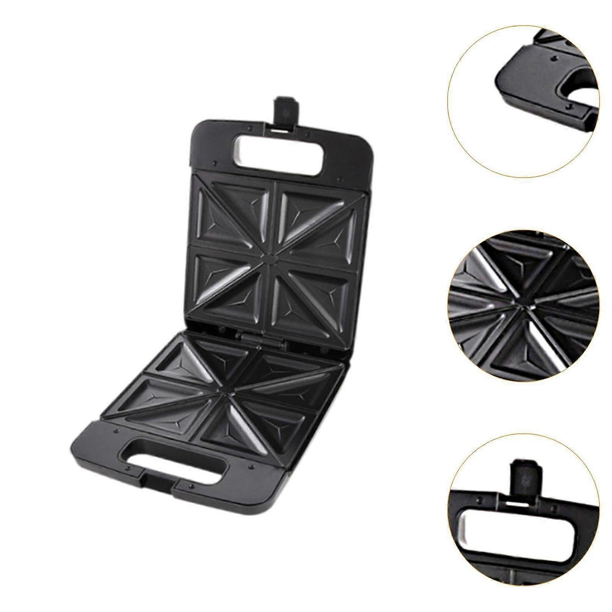Triangle Waffle Maker with Handle - Portable Nonstick Waffle Iron for Home & Restaurant
