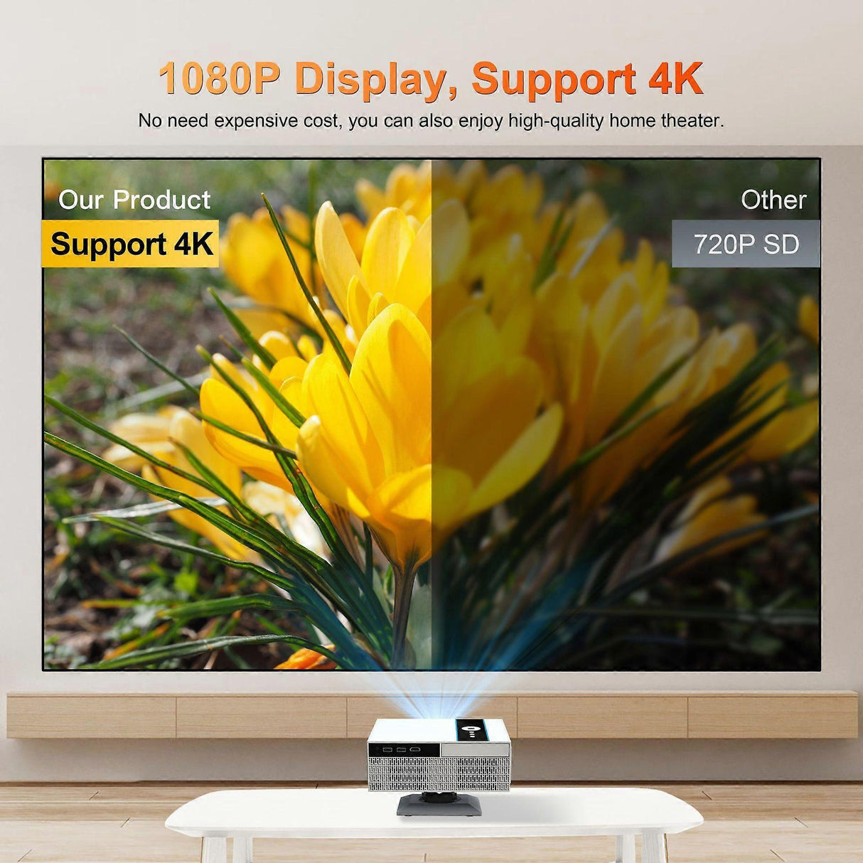 Portable 4K X6 Home Projector