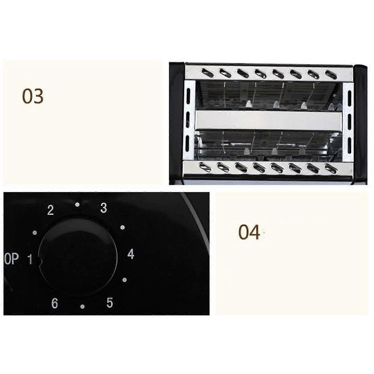 2-Slice Wide Slot Stainless Steel Toaster, Home Breakfast Machine