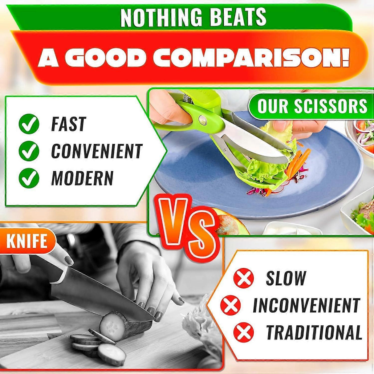Salad Scissors Lettuce Shredder Chopper Kitchen Salad Tool