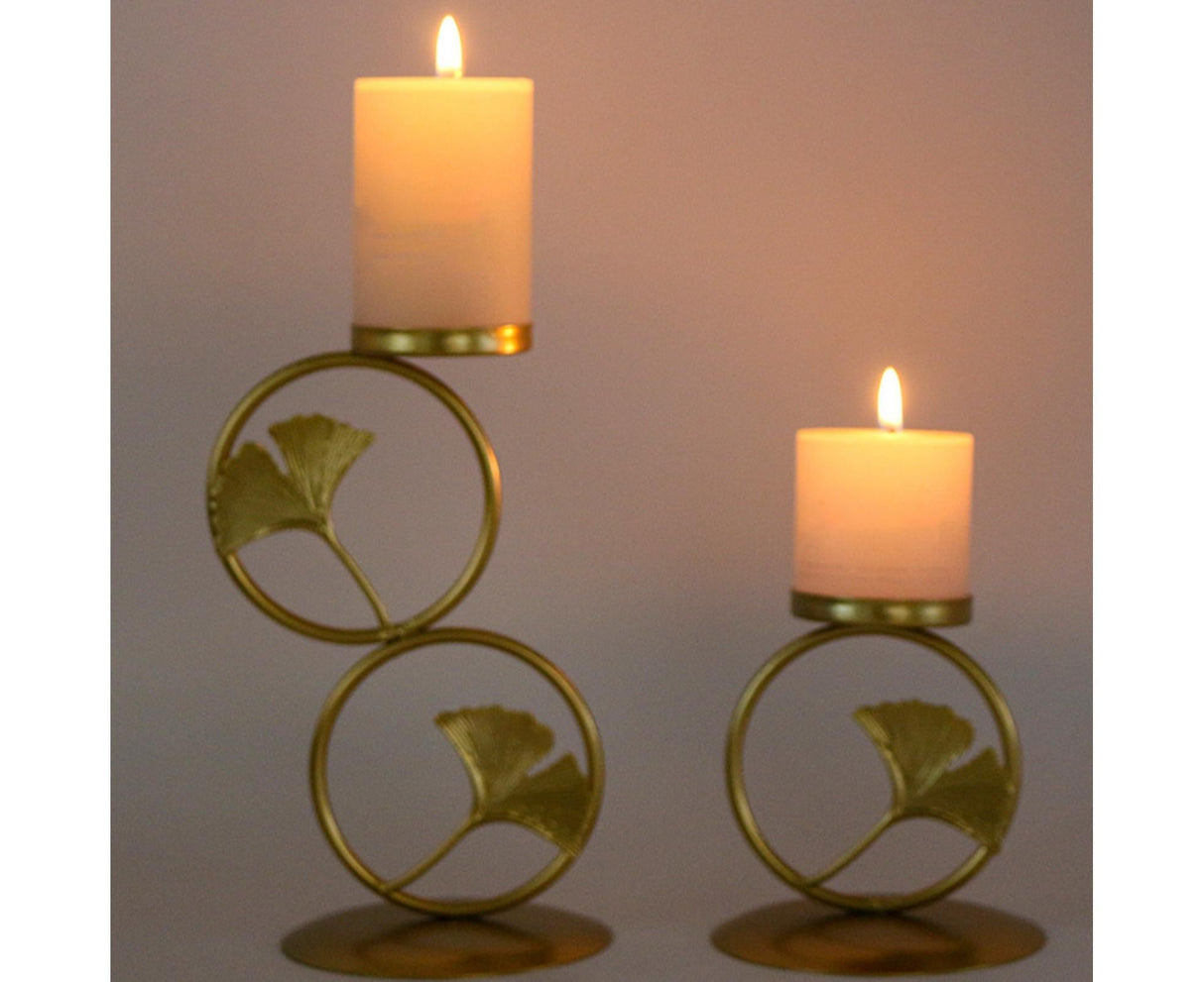 Nordic Retro Golden Candlestick Candle Holder Romantic Wedding Props Ornaments-Black L
