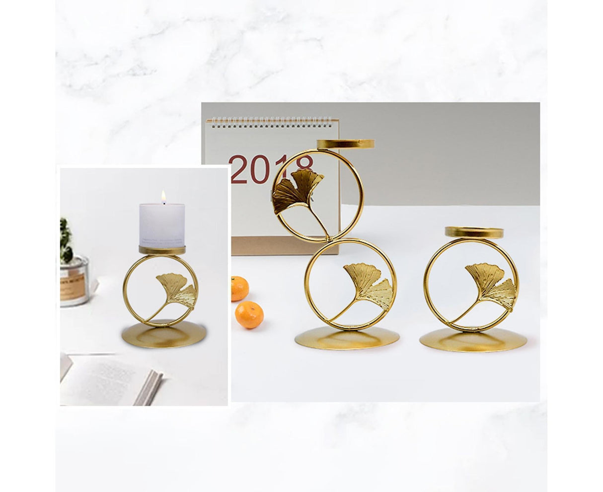 Nordic Retro Golden Candlestick Candle Holder Romantic Wedding Props Ornaments-Black L