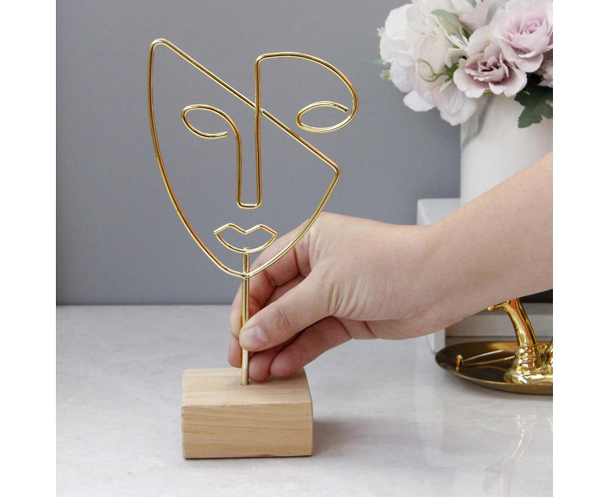 Abstract Metal Face Art-Golden