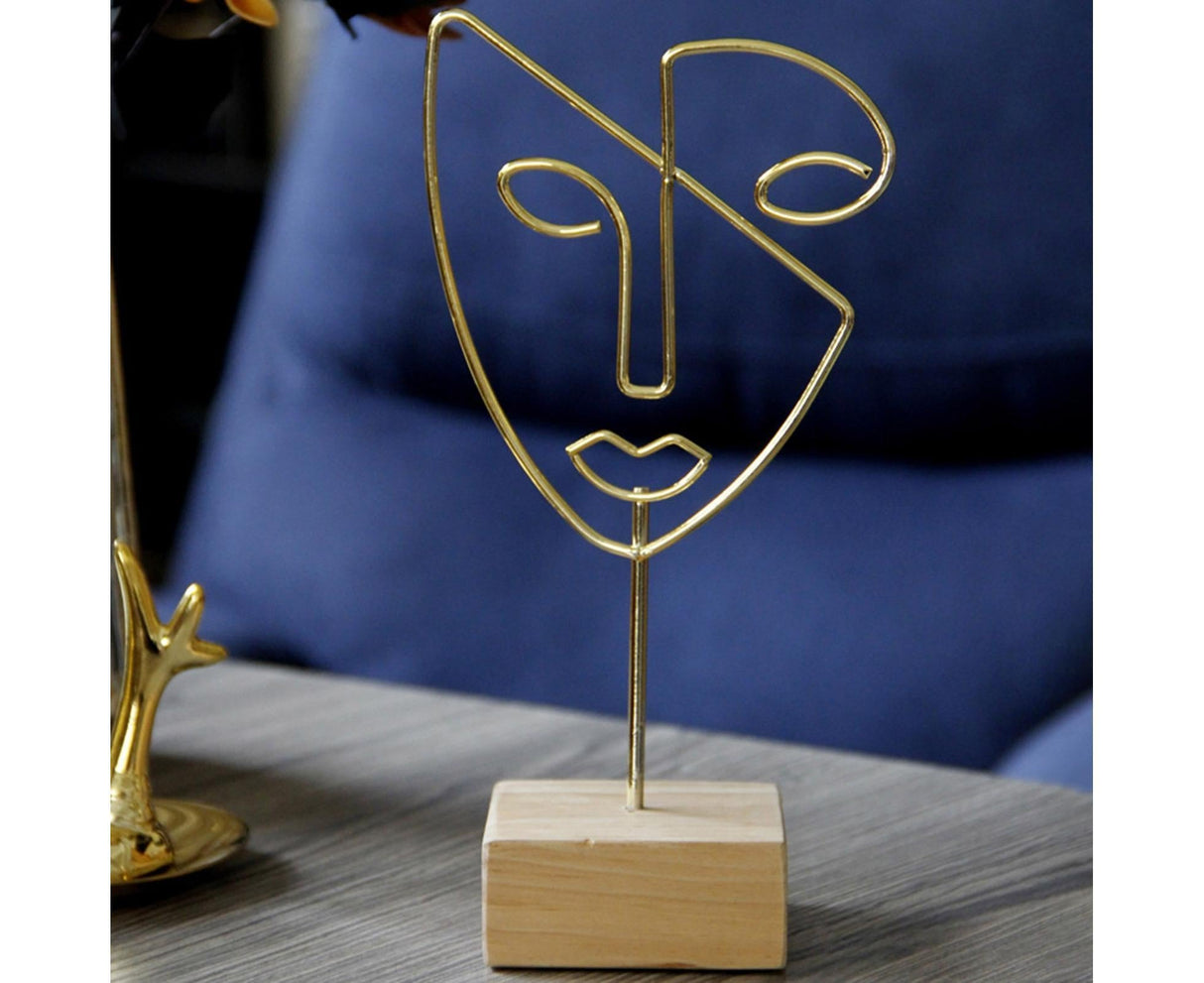 Abstract Metal Face Art-Golden