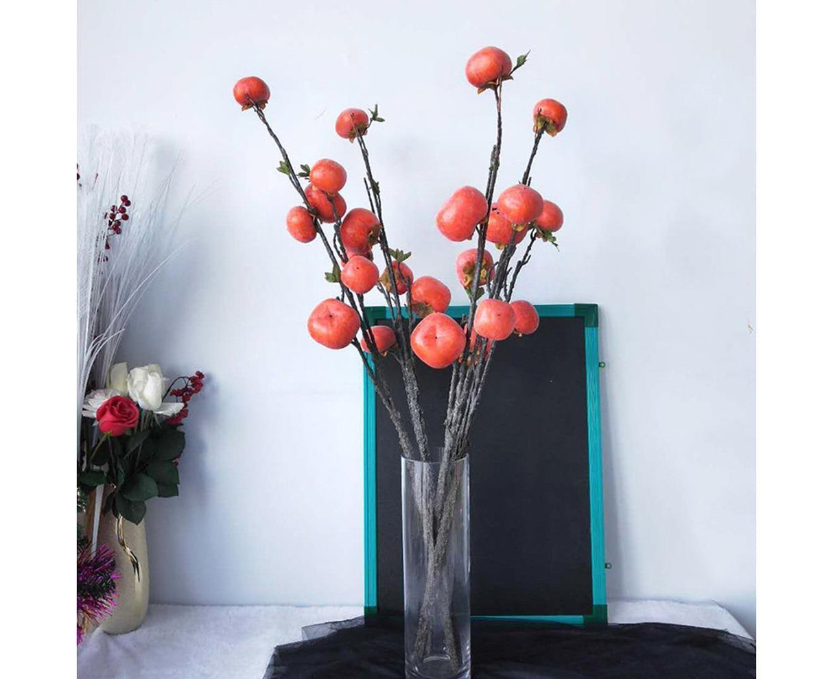 Artificial Flower 7/6 Heads Persimmon Branch Home Wedding Party Festival Decor