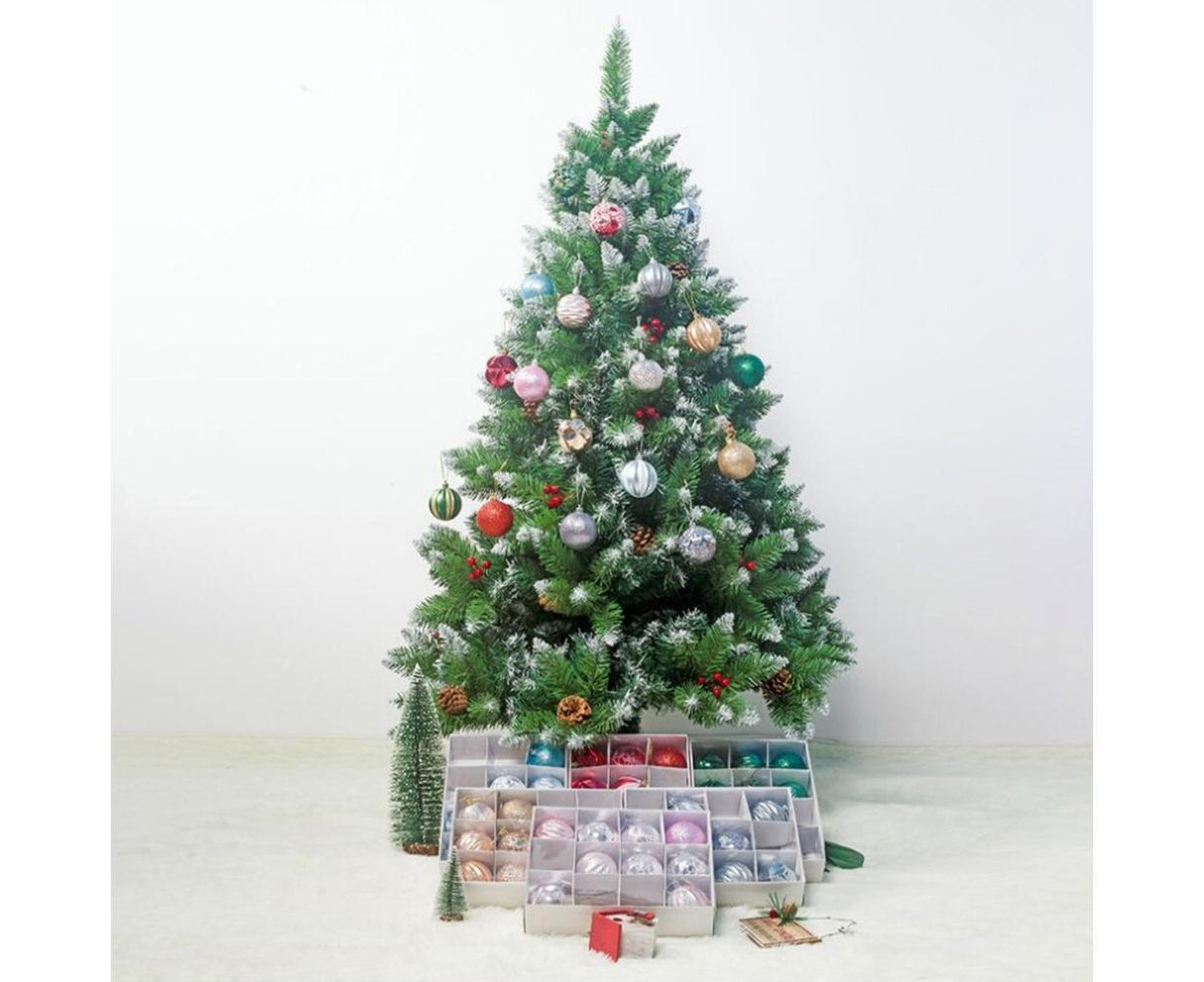 12Pcs 5.5cm Glitter Baubles Balls Christmas Tree Ornament Party Hanging Decor-Green