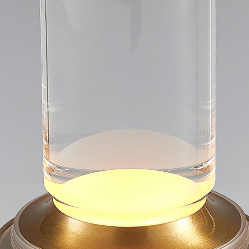 Table Lamp Rechargeable with Touch Dimmer for Bedroom - Silver