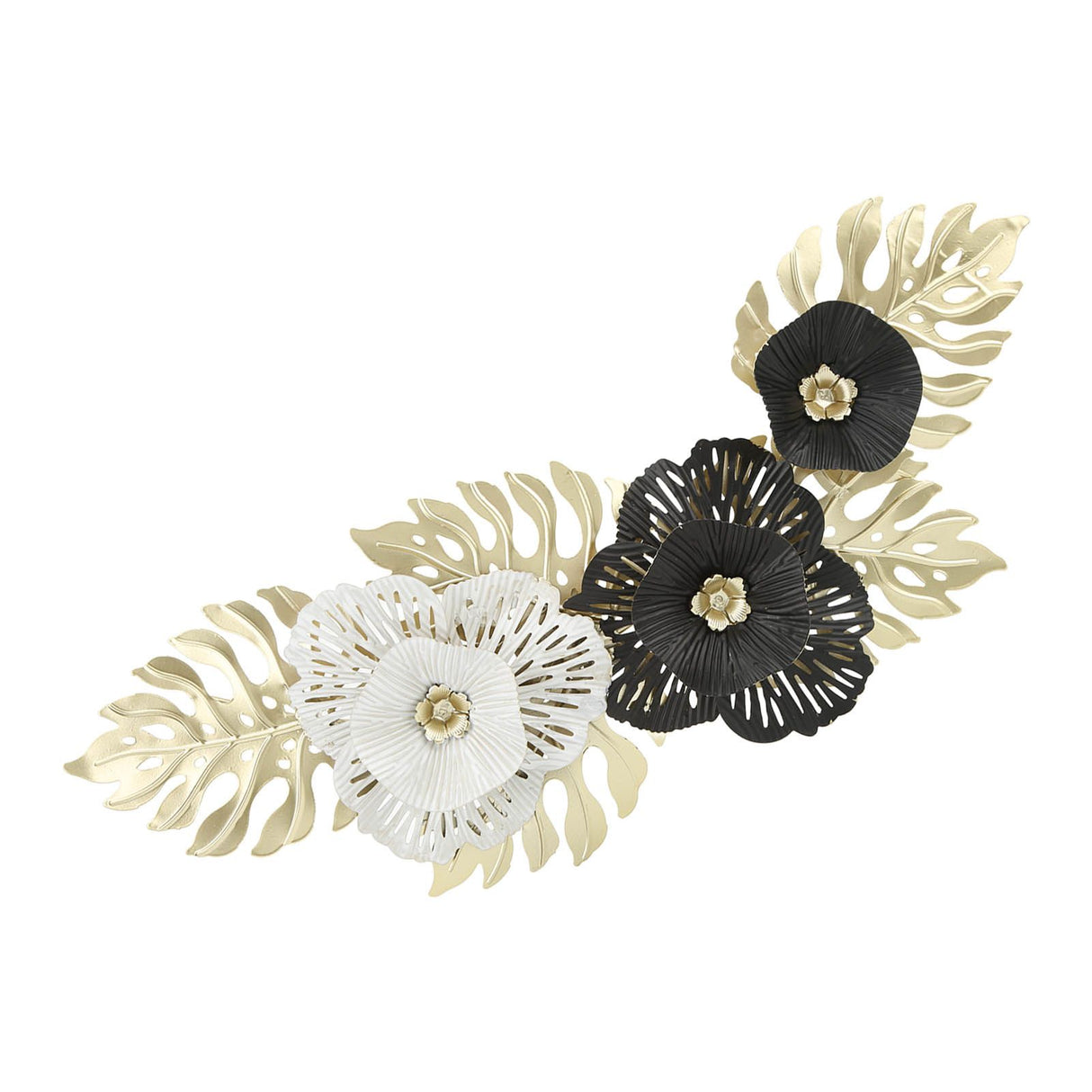 Nordic Luxury Wall Metal Pendant Innovative Iron Wall Flower Decoration Home Living Room Wall Decoration Black White