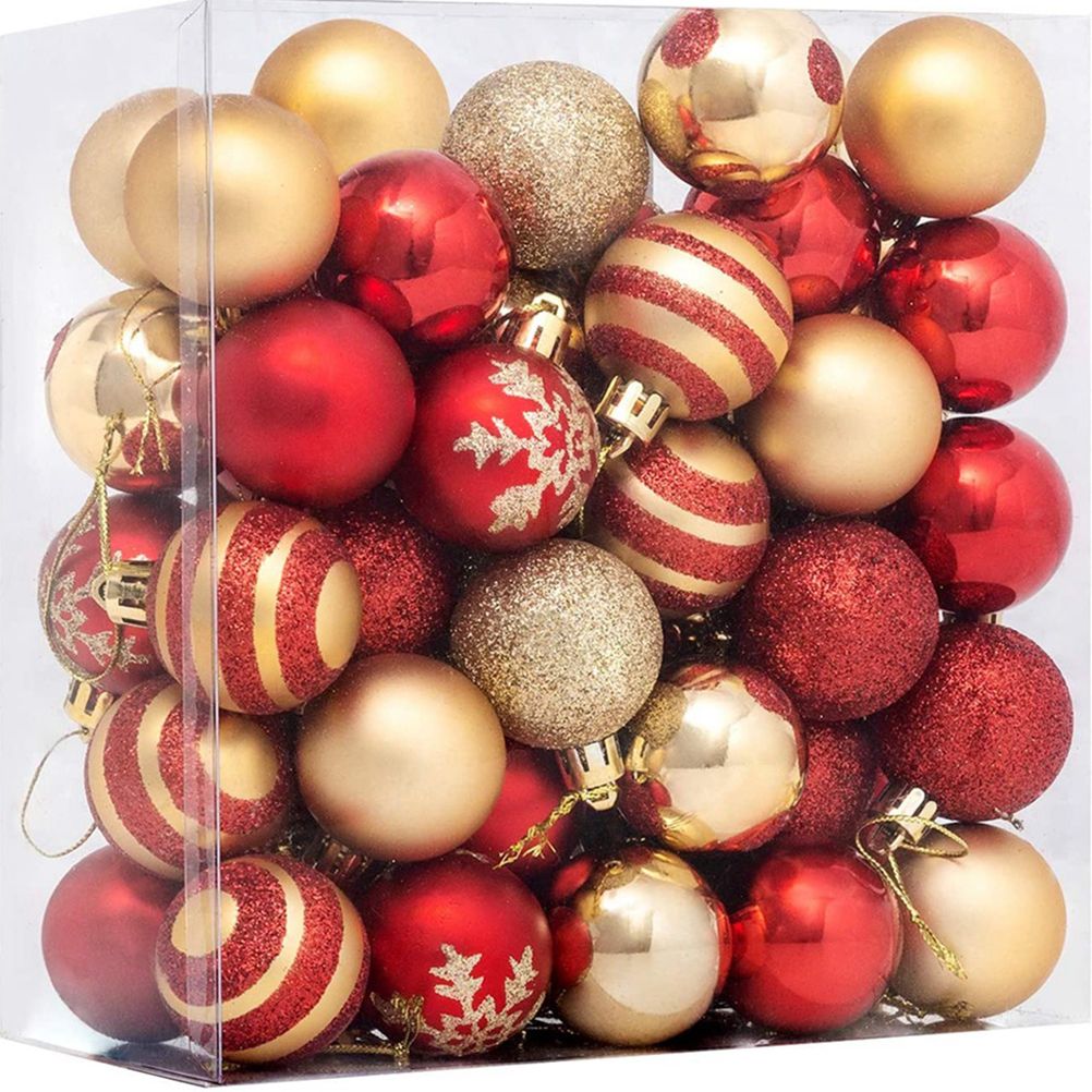 50PCS 4CM Shatterproof Christmas Ball Decorations Christmas Tree Ornaments Electroplating Balls Pendant for Engagements Anniversaries and Parties