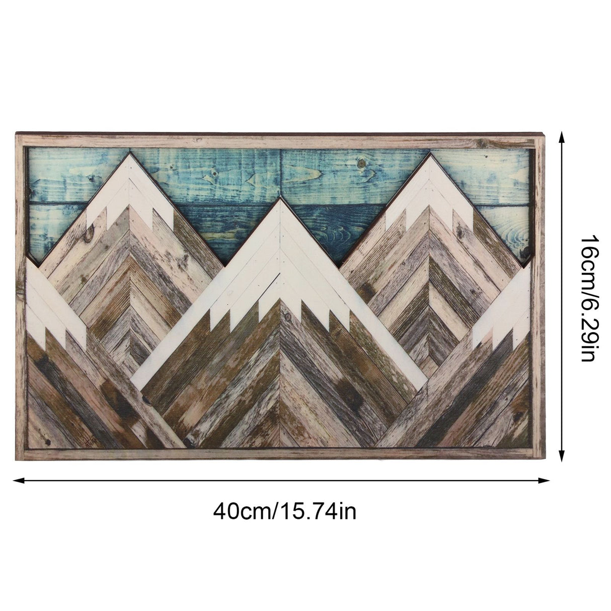 Mountain Wood Wall Art Decor Green Mountain Top Blue Mountain Top Decorative Painting