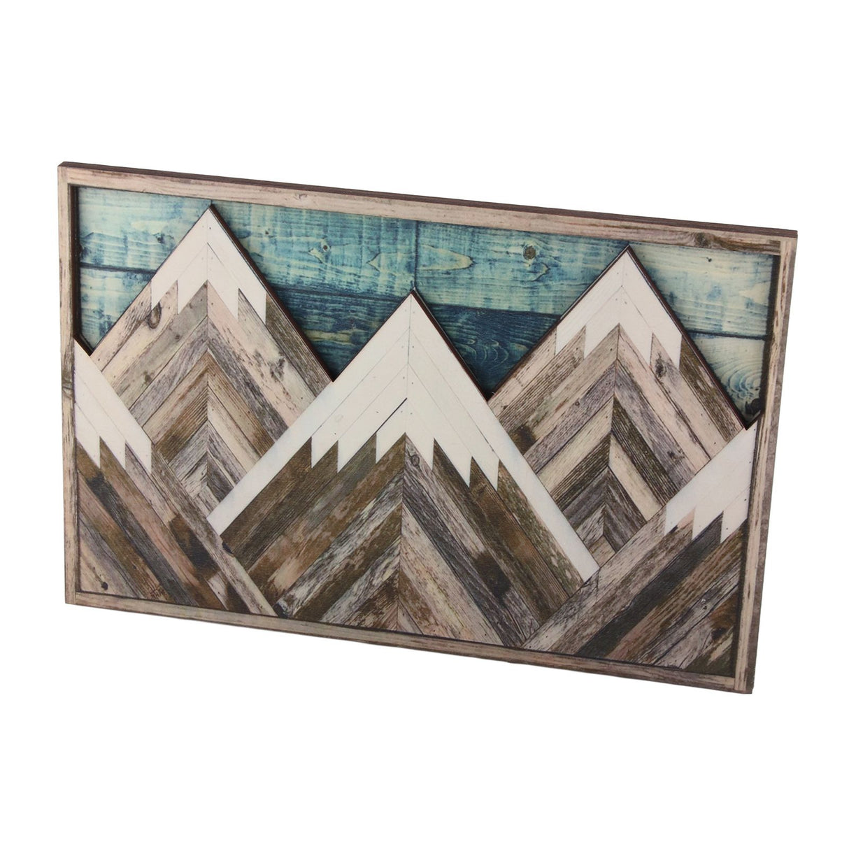 Mountain Wood Wall Art Decor Green Mountain Top Blue Mountain Top Decorative Painting