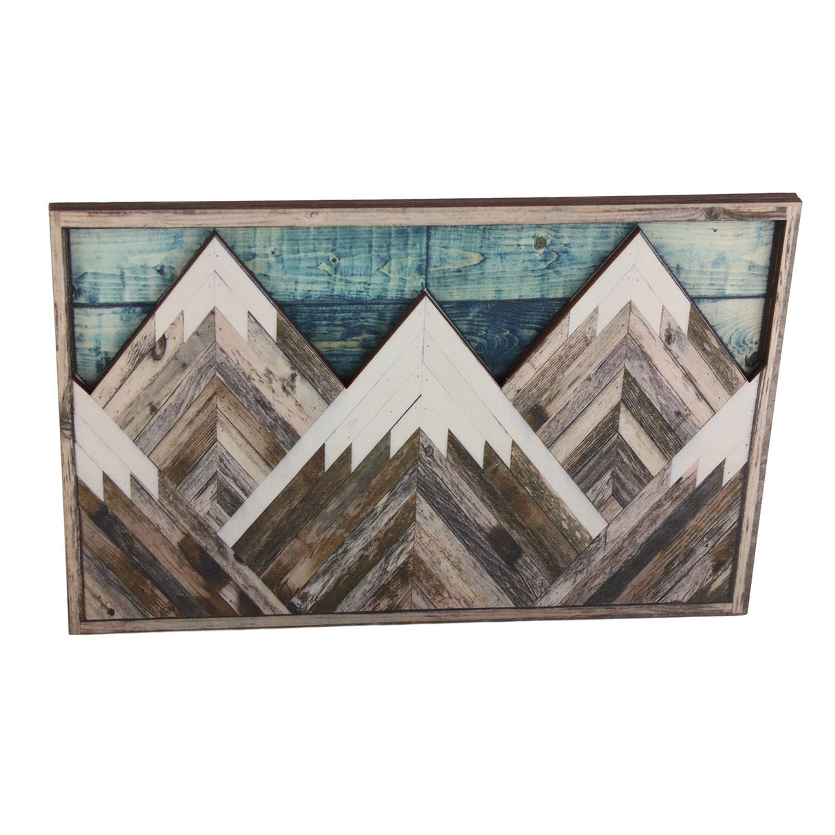Mountain Wood Wall Art Decor Green Mountain Top Blue Mountain Top Decorative Painting