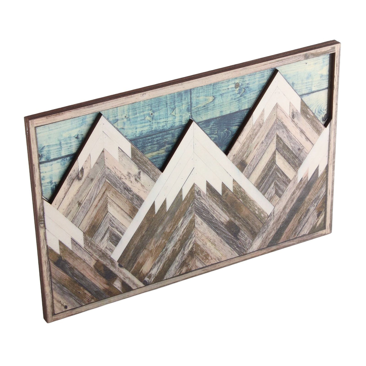 Mountain Wood Wall Art Decor Green Mountain Top Blue Mountain Top Decorative Painting