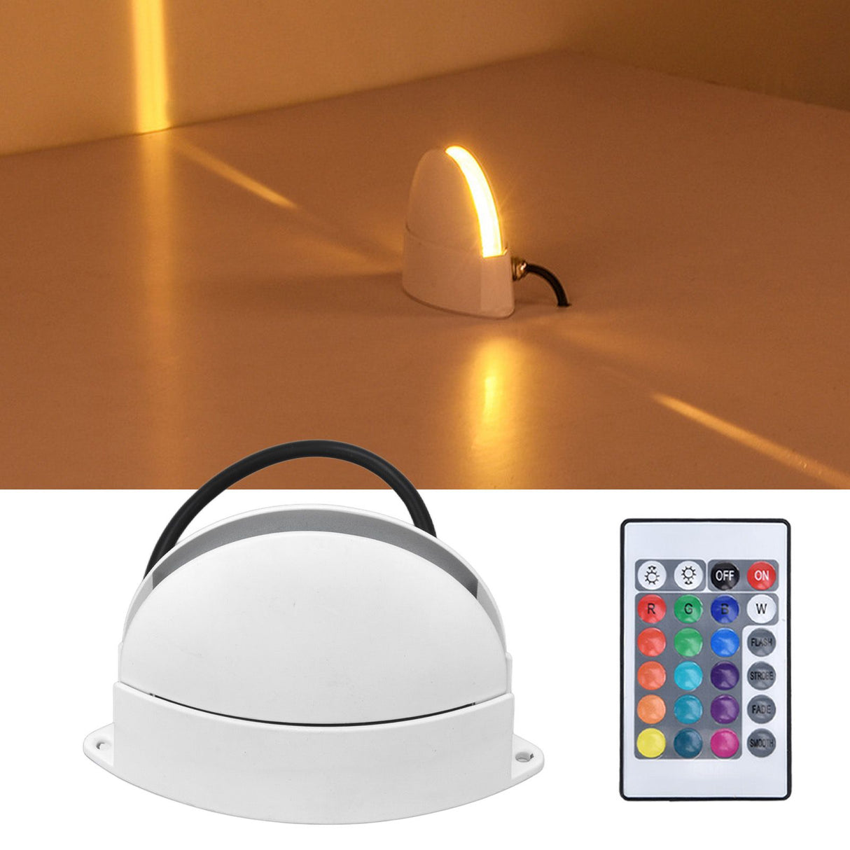 RGB Remote Control Wall Light Fashionable 24 Key High Brightness Semicircle RGB RC Wall Light for Corridor AC85‑265V