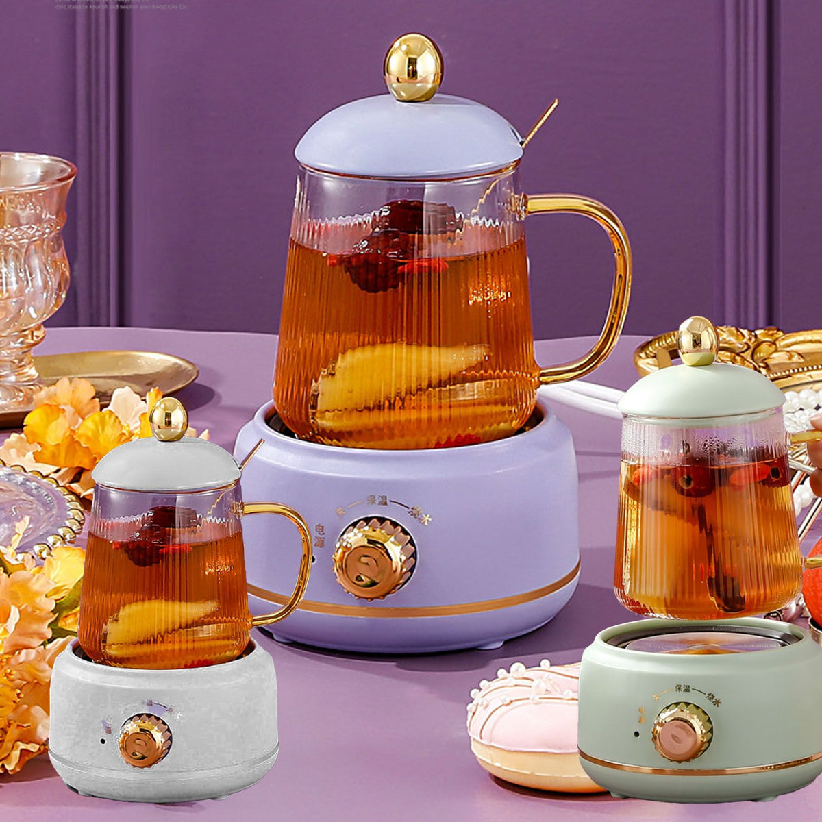 Portable Electric Kettle Stew Cup 450ML Health Cup Mini Slow Cooker Kettle Office Flower Teapot Split Tea Boiler AU Plug 220V