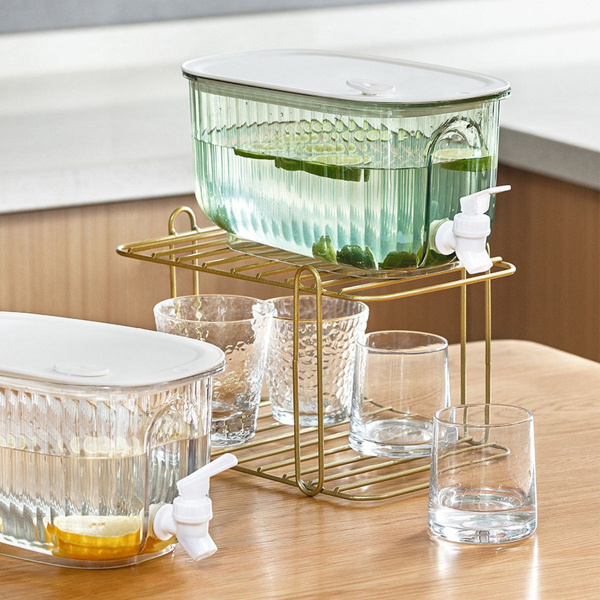 Beverage Drink Dispenser Large Capacity Food Grade Thickened Leakage Proof Cold Kettle with Faucet for Home Transparent White