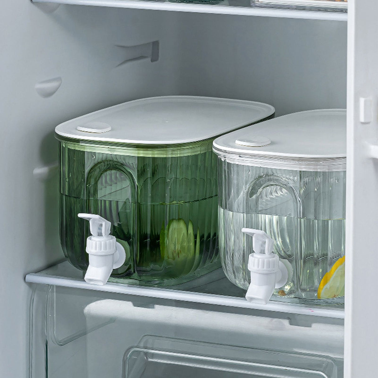 Beverage Drink Dispenser Large Capacity Food Grade Thickened Leakage Proof Cold Kettle with Faucet for Home Green