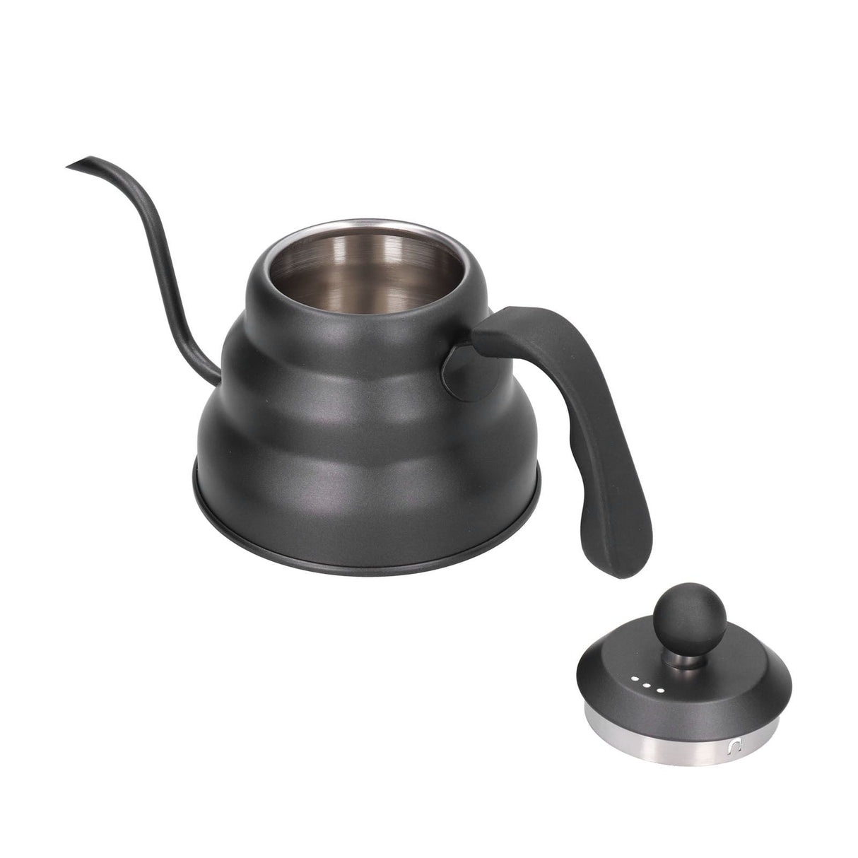 PTFE Stainless Steel Tea Pot Coffee Kettle Gooseneck Spout Pour Over Coffee Maker Drip Kettle Black1.2L