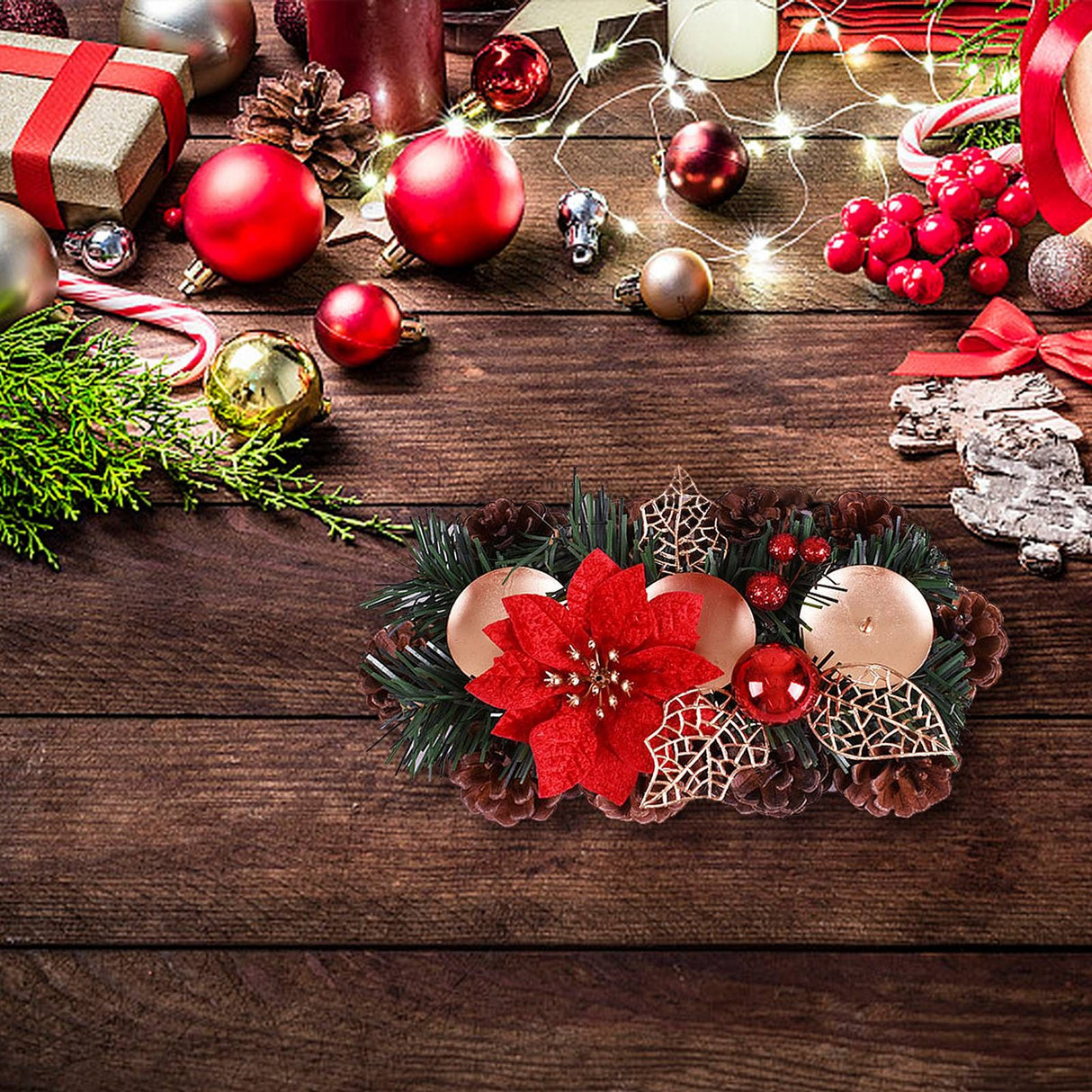 Christmas Decorations Candlesticks Christmas Table Centerpiece