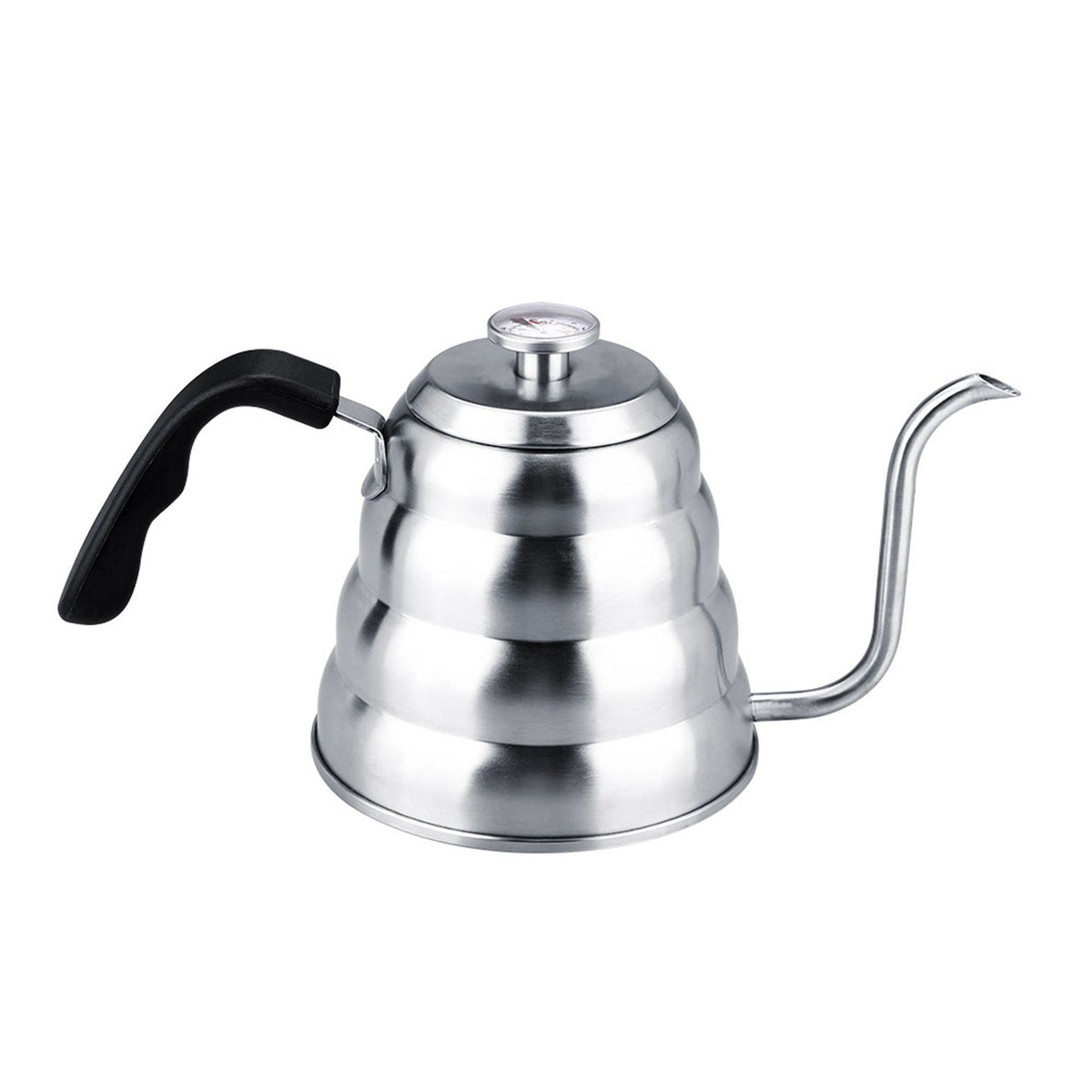 304 Stainless Steel Pour Over Coffee Gooseneck Kettle Teapot with Thermometer Home 1.2L