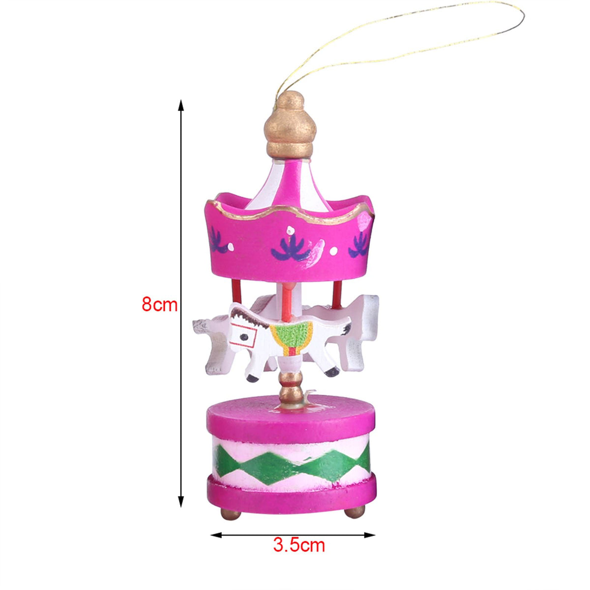 Wooden Carousel Horse Orament Merry Go Round Christmas Room Decoration Kids Gift