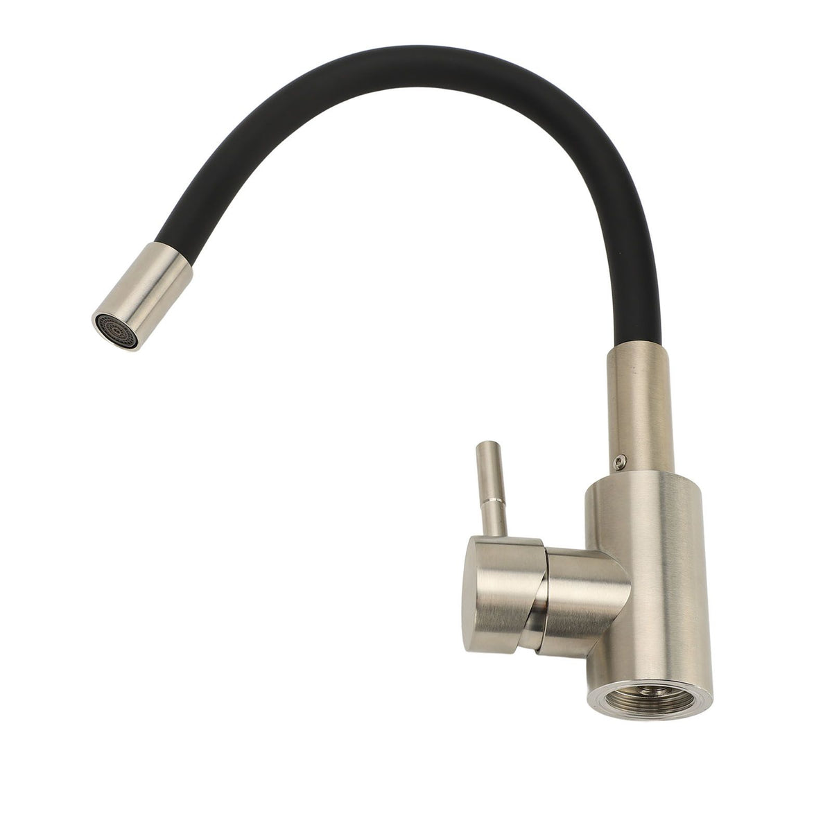 Flexible Kitchen Faucet G1/2 Stainless Steel Rubber Flex Gooseneck Kitchen Sink Mixer Tap with Single Handle for Laundry Bathroom
