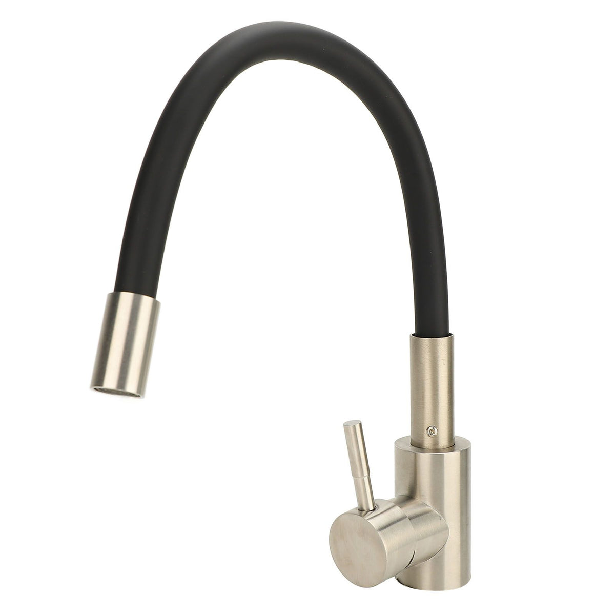 Flexible Kitchen Faucet G1/2 Stainless Steel Rubber Flex Gooseneck Kitchen Sink Mixer Tap with Single Handle for Laundry Bathroom