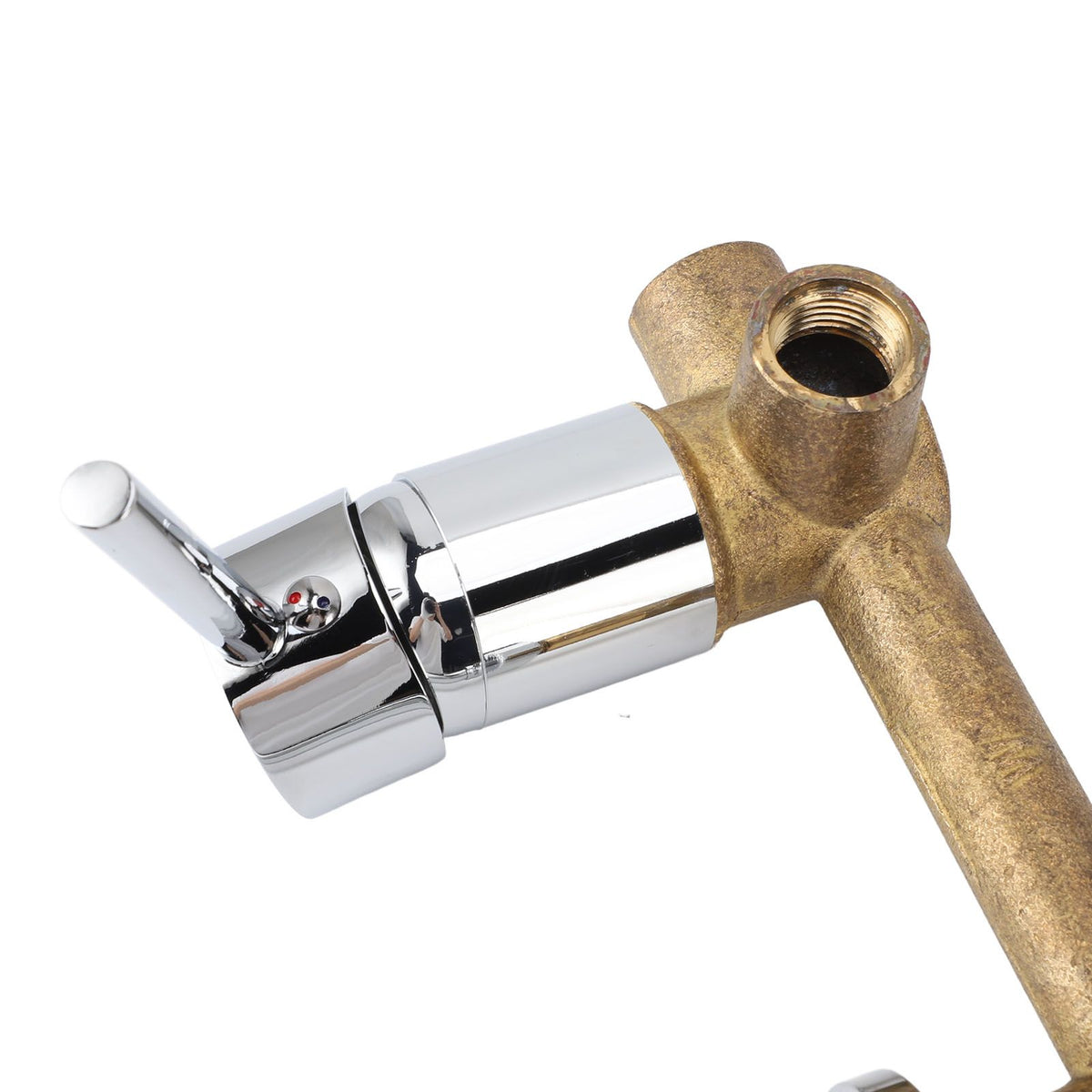 Wall Basin Faucet Single Handle Hot Cold Spout Full Copper Wall Mounted Sink Mixer Tap for Home Hotel Bathroom