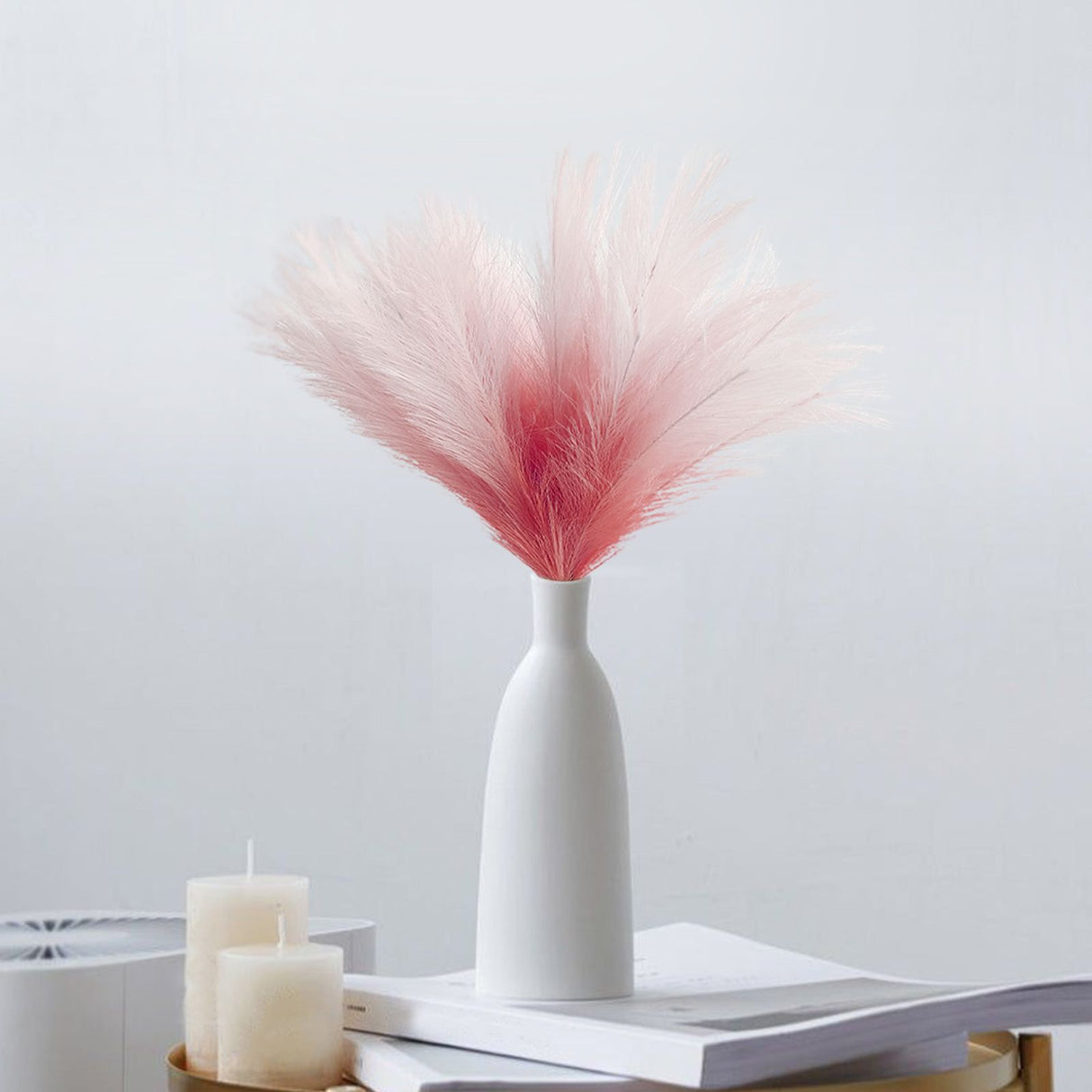 8Pcs Artificial Pampas Grass Versatile Decorative Gradient Green Modern Vase Filler Faux Pampas Grass For Home Office Parties