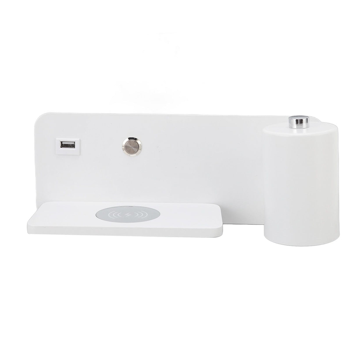 LED Wall Light USB Interface Wireless Charging LED Wall Lamp for Living Room Bedroom 85‑265V White Right
