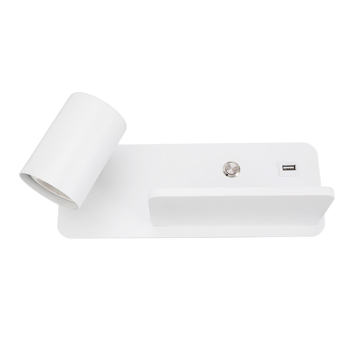 LED Wall Light USB Interface Wireless Charging LED Wall Lamp for Living Room Bedroom 85‑265V White Left