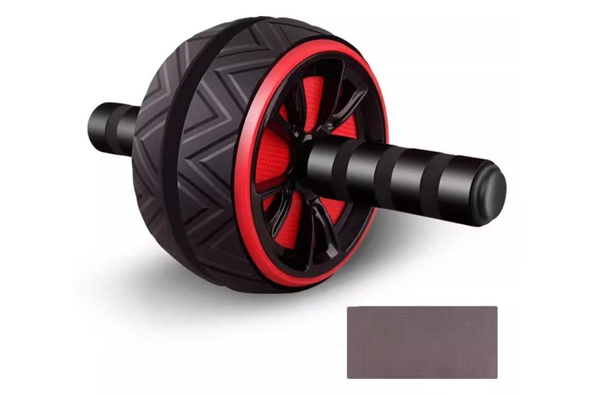 Wide Ab Roller Wheel for Home Gym Core Training - Red