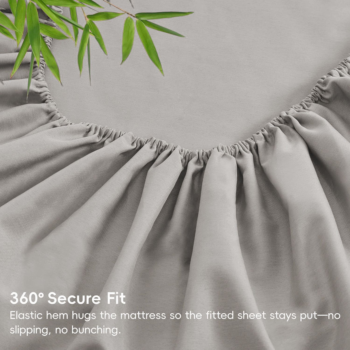4 Piece Ultra Soft Bamboo Breathable Sheet Set -Hotel 2000TC Breathable Bed Sheets Set with 37 Centimetre Deep Pocket-Breathable Sheets for Hot Sleepers(Silver-gray,Double)
