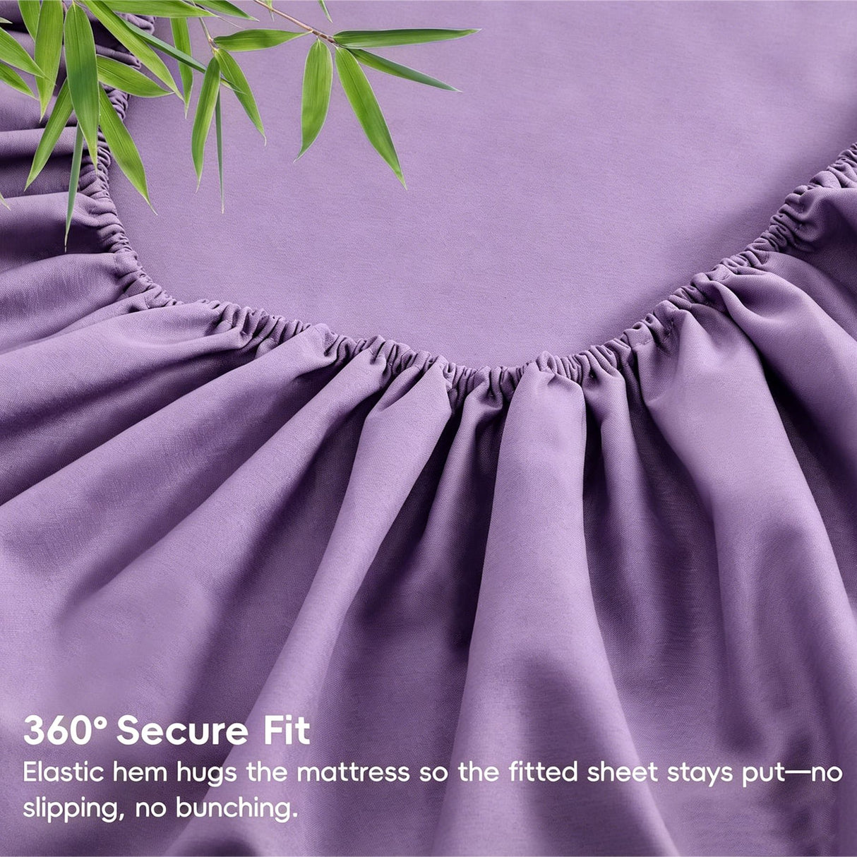 3 Piece Ultra Soft Bamboo Breathable Sheet Set -Hotel 2000TC Breathable Bed Sheets Set with 37 Centimetre Deep Pocket-Breathable Sheets for Hot Sleepers(Purple,King Single)
