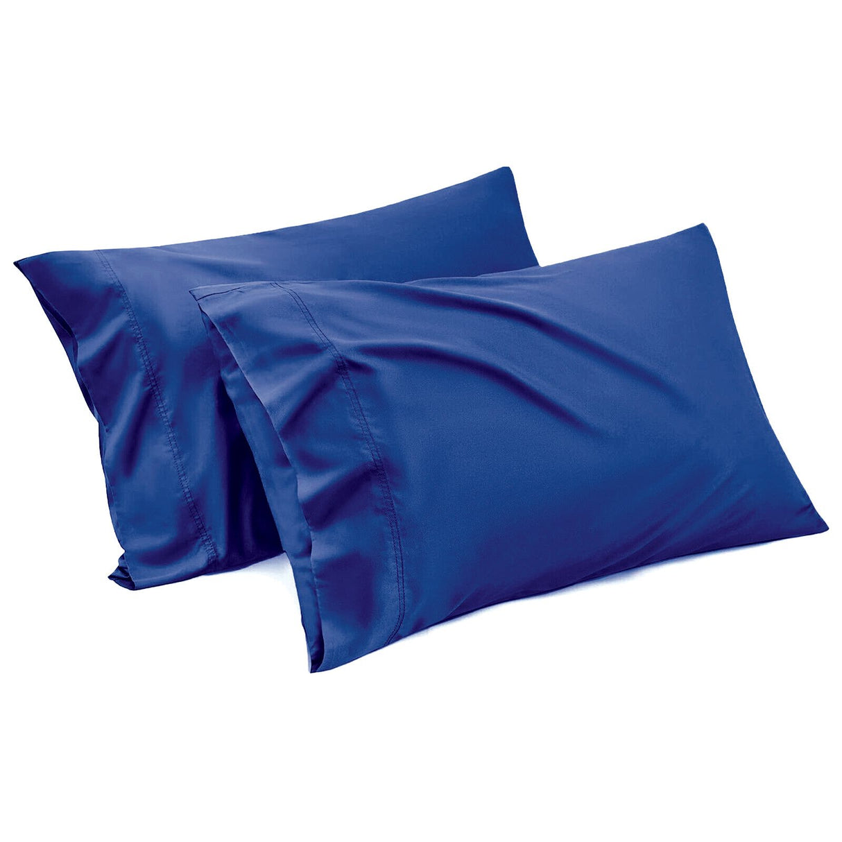 1000TC Ultra Soft Microfiber Pillowcases,Pair of Standard Pillow Covers,(royalblue, Standard Size, 48x74 cm)