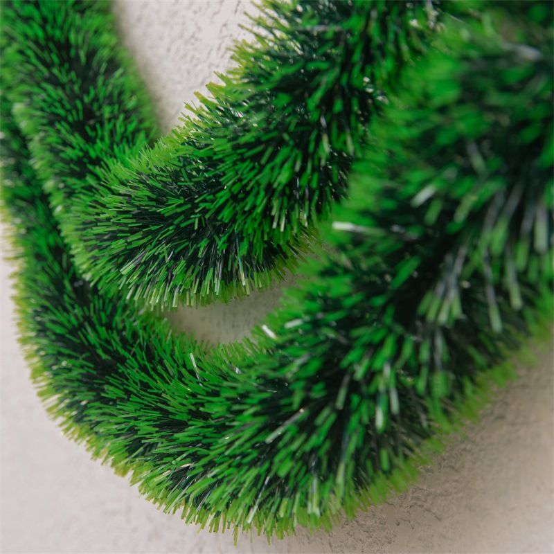 Tinsel Decoration Christmas New Year Dark Green Tops-dark green green edge