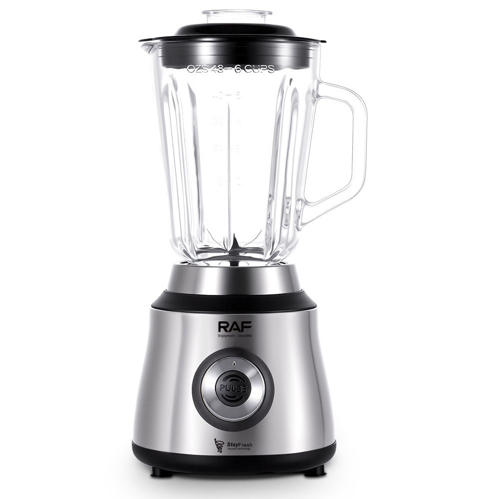 2-in-1 Electric Blender and Grinder with 1.5L Glass Jar and Compact Mill Cup for Smoothies, Juices, Baby Food, Coffee Beans and Dry Ingredients (Silver)