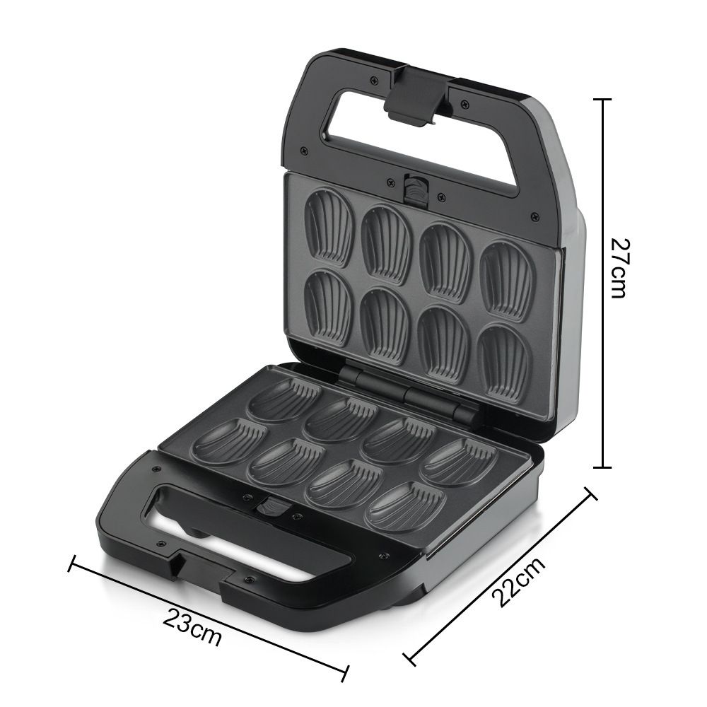6-in-1 Multifunctional Sandwich Maker with Interchangeable Non-Stick Plates for Waffles, Paninis, Donuts, Madeleines and Cartoon Snacks, Compact Countertop Appliance for Quick Family Meals (Silver)