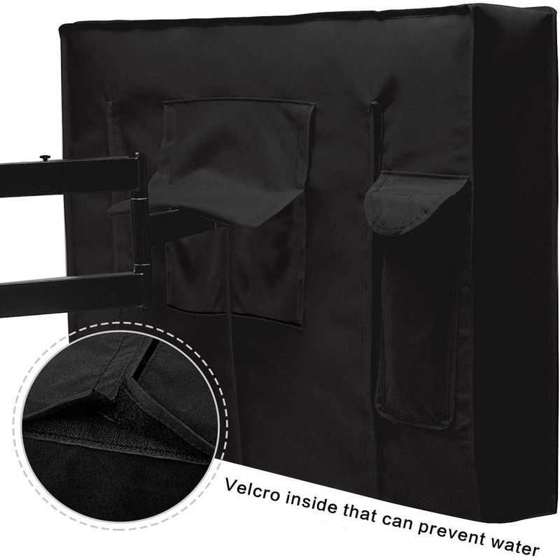 Weatherproof Outdoor TV Cover for Wall-Mounted Flat Screens – Waterproof, Dustproof, and UV-Resistant Protection for Patio, Balcony, and Garden Entertainment Areas (50"-52"(132×84×13cm), Black)